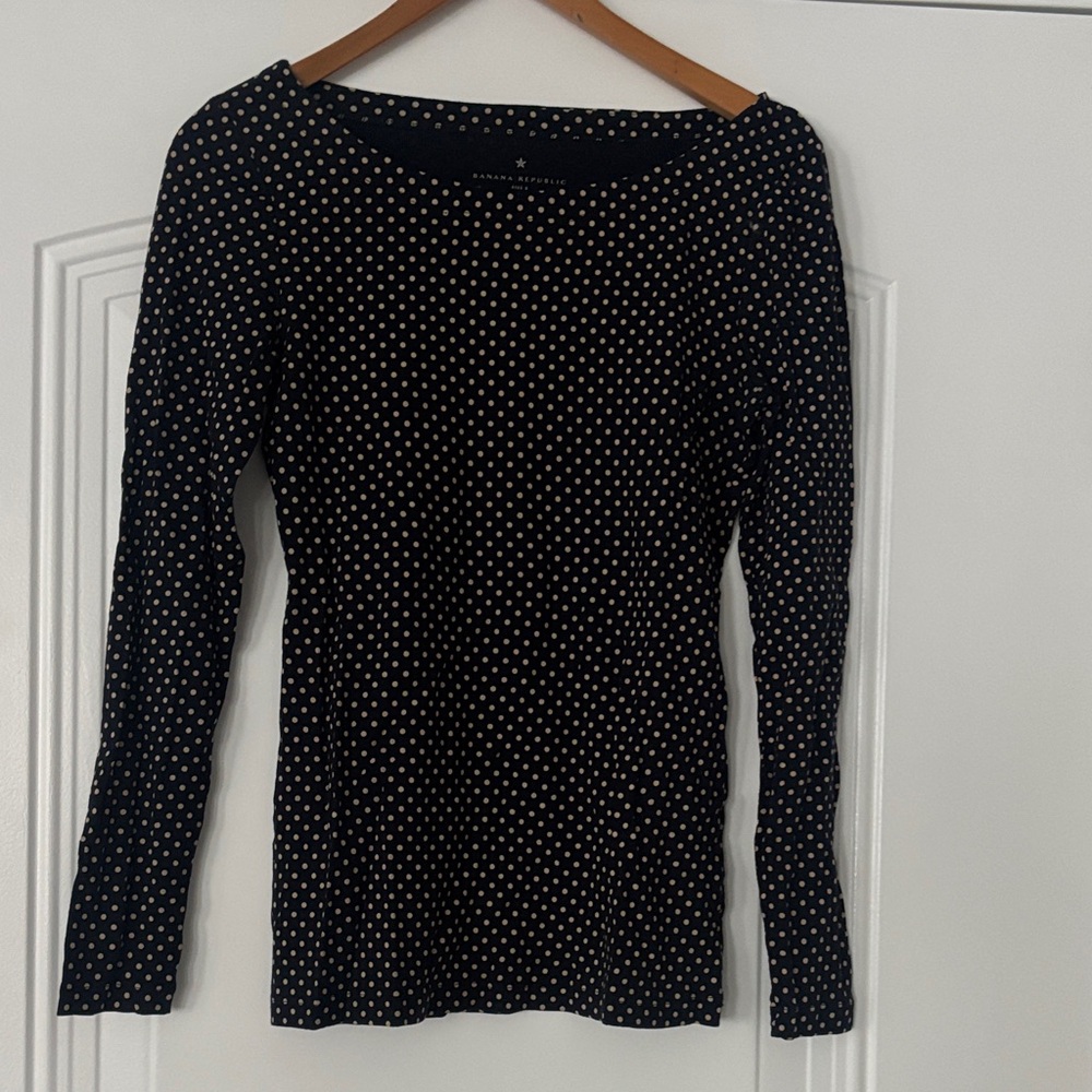 Banana Republic Polka Dot Long Sleeve Top